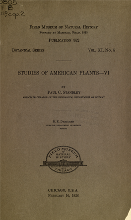 Studies of American Plants Vi