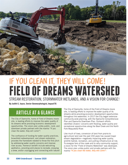 If You Clean It They Will Come! Field of Dreams Watershed