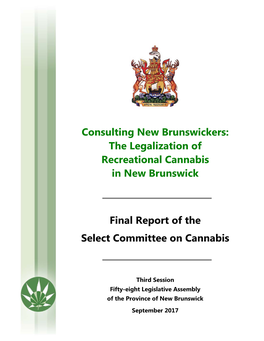 Final Report of the Select Committee on Cannabis