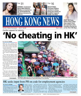 HK Seeks Input from PH on Code for Employment Agencies by Cheryl M