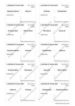 Goalscorers 2. SVD Mini U7 Turnier 2021