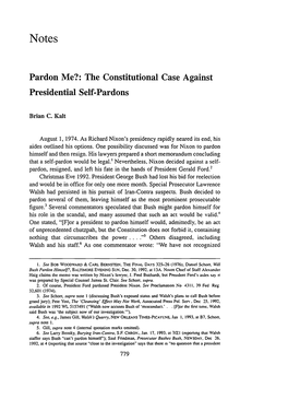 Pardon Me?: the Constitutional Case Against Presidential Self-Pardons