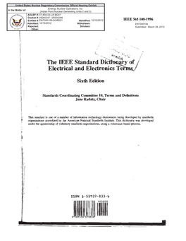 IEEE Std 100-1996, the IEEE Standard Dictionary of Electrical