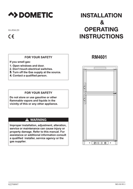 Installation & Operating Instructions