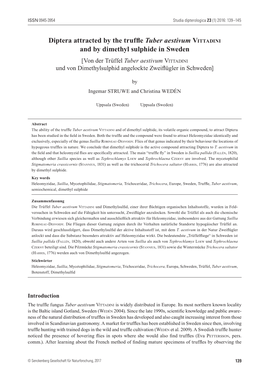 Diptera Attracted by the Truffle Tuber Aestivum Vittadini and by Dimethyl Sulphide in Sweden