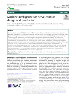 Machine Intelligence for Nerve Conduit Design and Production Caleb E