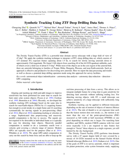 Synthetic Tracking Using ZTF Deep Drilling Data Sets Chengxing Zhai1 , Quanzhi Ye2,3,4, Michael Shao1, Russell Trahan1, Navtej S