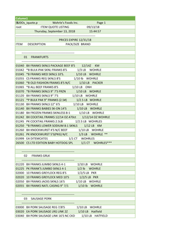 Column1 &L0os Iquote.P Wohrle's Foods Inc. Page 1 Root ITEM