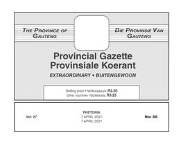 Provincial Gazette Provinsiale Koerant EXTRAORDINARY • BUITENGEWOON