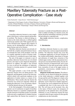 Maxillary Tuberosity Fracture As a Post Operative Complication Case