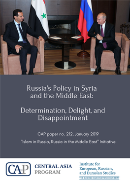 Russia's Policy in Syria and the Middle East