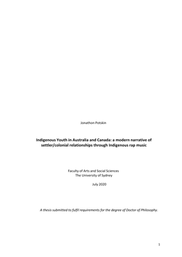 Indigenous Youth in Australia and Canada: a Modern Narrative of Settler/Colonial Relationships Through Indigenous Rap Music