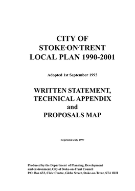 City of Stoke.On.Trent Local Plan 1990-2001