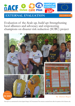 Evaluation of the Scale Up, Build Up: Strengthening Local Alliances and Advocacy and Empowering Champions on Disaster Risk Reduction (SUBU) Project
