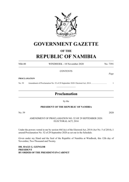 Government Gazette Republic of Namibia