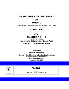 Environmental Statement in Form-V Cluster No