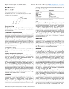 Norethisterone and Fumes