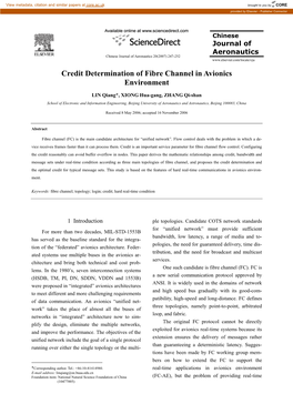 Credit Determination of Fibre Channel in Avionics Environment