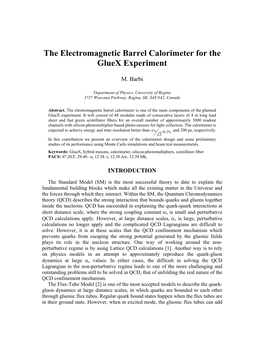 The Electromagnetic Barrel Calorimeter for the Gluex Experiment