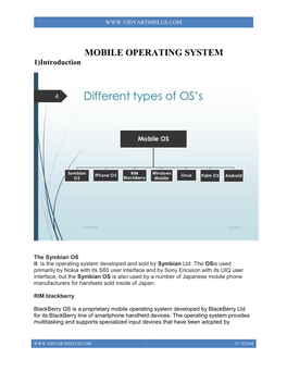 MOBILE OPERATING SYSTEM 1)Introduction