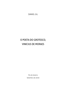 O Poeta Do Grotesco, Vinicius De Moraes