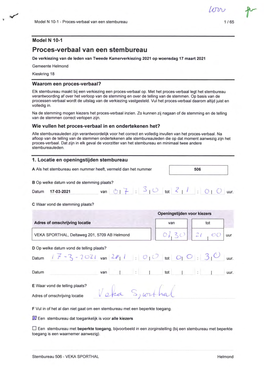 Proces-Verbaal Van Een Stembureau 1 / 65