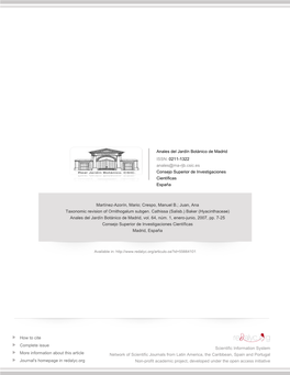 Redalyc.Taxonomic Revision of Ornithogalum Subgen. Cathissa