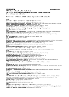 2015 PETER BAREN WEBSITE CV-UK LONG Version (2015-1979)