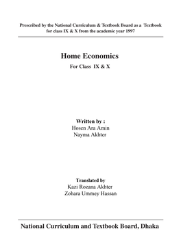 Home Economics for Class IX & X