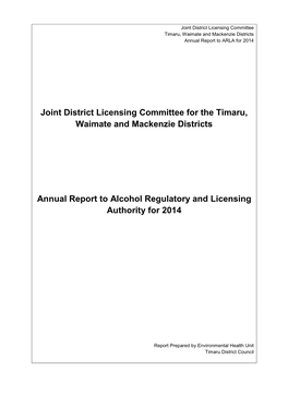 Joint District Licensing Committee for the Timaru, Waimate and Mackenzie Districts