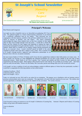 St Joseph's School Newsletter