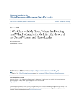 I Was Clear with My Goals, Where I'm Heading, and What I Wanted with My Life: Life History of an Omani Woman and Nurse Leader