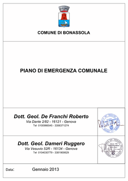 Piano Di Emergenza Comunale