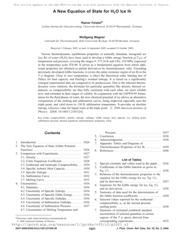 A New Equation of State for H2O Ice Ih