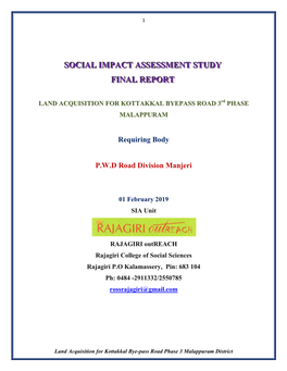 Social Impact Assessment Study Final Report