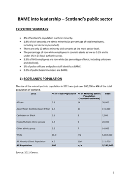 BAME Into Leadership – Scotland's Public Sector
