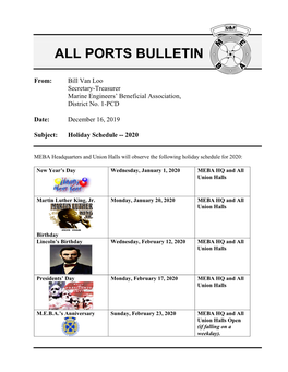 All Ports Bulletin