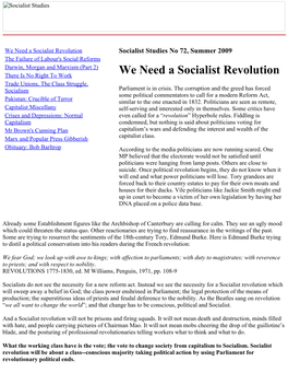 We Need a Socialist Revolution