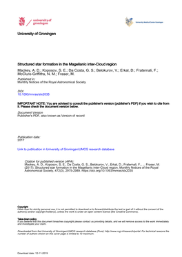 Structured Star Formation in the Magellanic Inter-Cloud Region Mackey, A