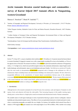 Survey of Karrat Isfjord 2017 Tsunami Effects in Nuugaatsiaq, Western Greenland