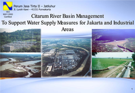 Citarum River Basin Management to Support Water Supply Measures for Jakarta and Industrial Areas