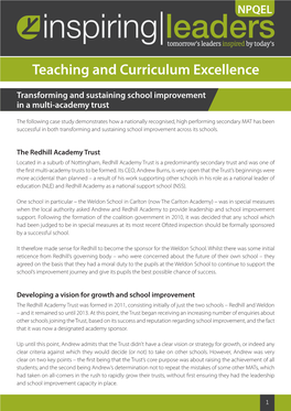 Teaching and Curriculum Excellence