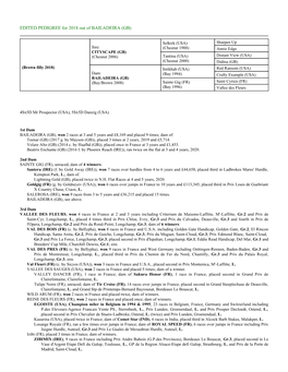 EDITED PEDIGREE for 2018 out of BAILADEIRA (GB)