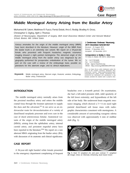 Middle Meningeal Artery Arising from the Basilar Artery