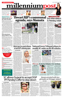 Thwart BJP's Communal Agenda, Says Mamata