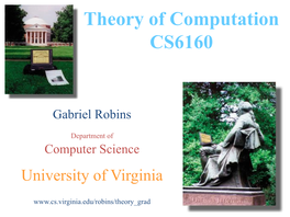 Theory of Computation CS6160