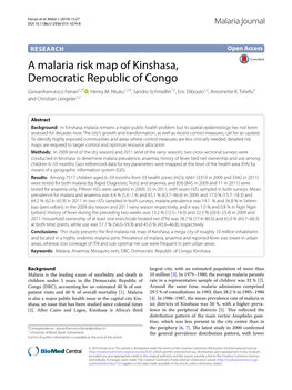 A Malaria Risk Map of Kinshasa, Democratic Republic of Congo Giovanfrancesco Ferrari1,2* , Henry M