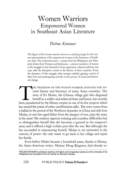 Women Warriors Empowered Women 1N Southeast Asian Literature