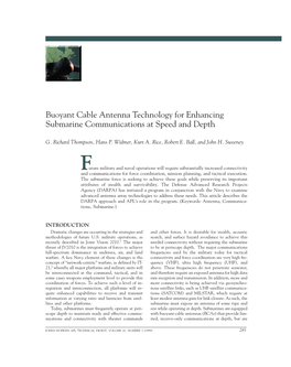 Buoyant Cable Antenna Technology for Enhancing Submarine Communications at Speed and Depth