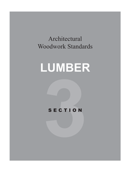 SECTION 3 Lumber Table of Contents